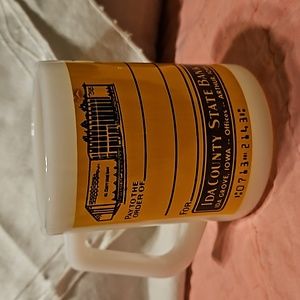 Vintage Ida Grove, Iowa Ida County State Bank Mug-Federal Glass Co